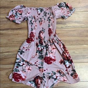 J for Justify Pink Floral Off-The-Shoulder Romper
